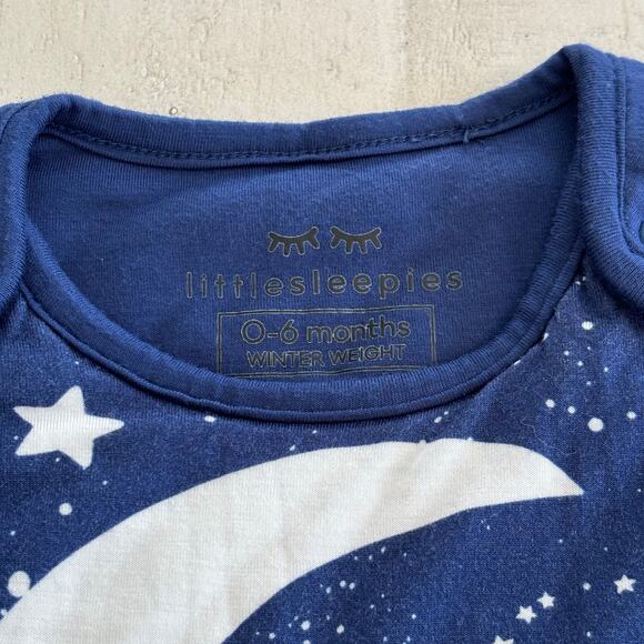 Little Sleepies Mickey Mouse Moon Blue Sleepsack 0-6 Months Winter Weight VGUC - Picture 3 of 6